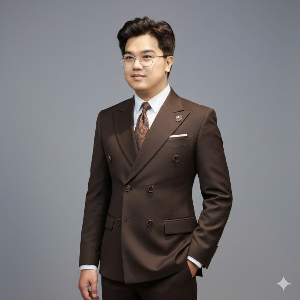 Một doanh nhân thành đạt đang thực hiện bộ ảnh chụp ảnh profile cá nhân với thần thái tự tin và trang phục vừa vặn